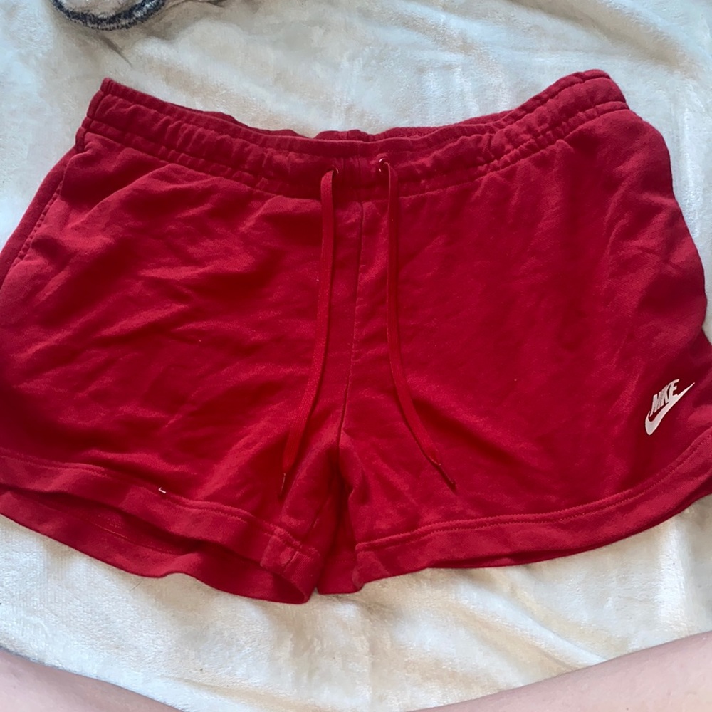 Red Nike Sweat Shorts